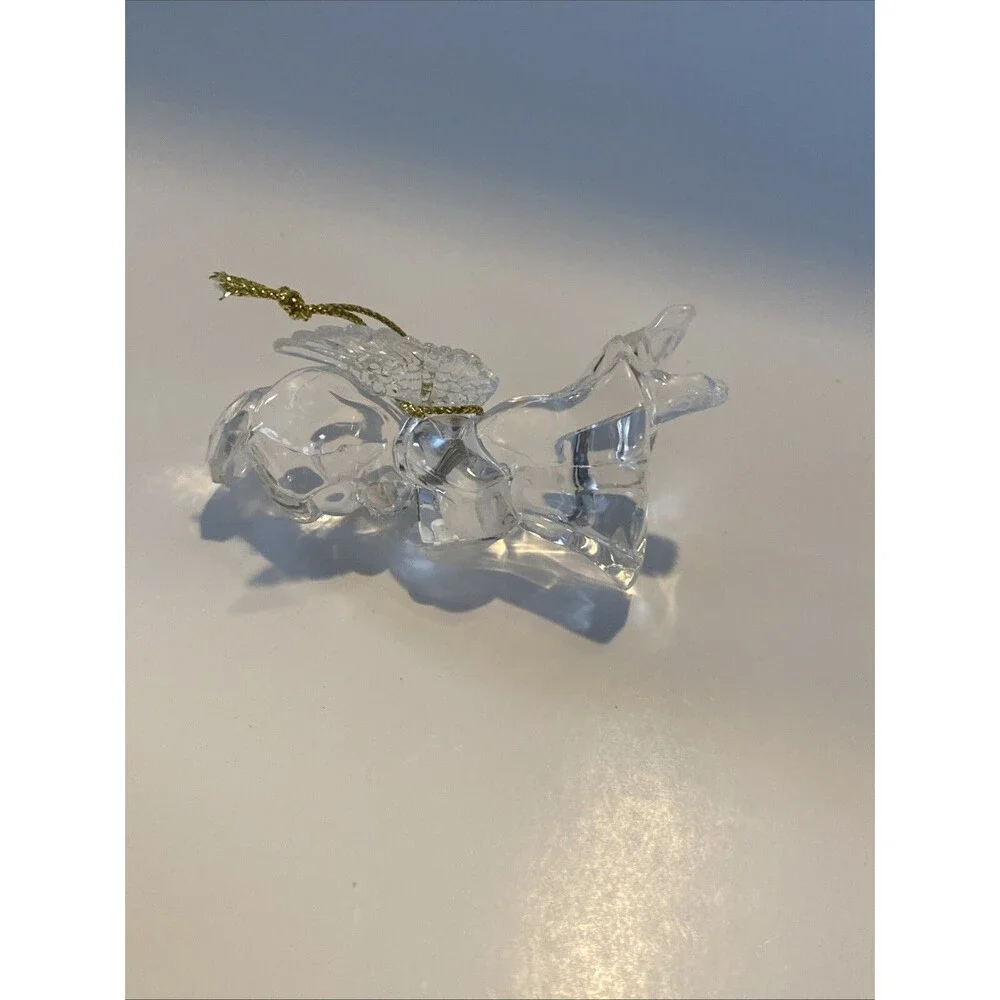 Acrylic Clear Birthstone Angel Hanging Ornament Christmas JUNE PEARL Holiday